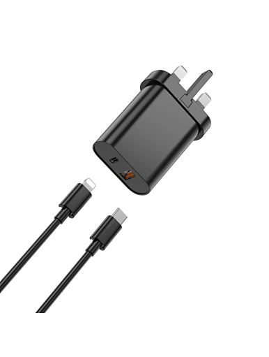 20W PD+ QC Charger with USB C to Lightning